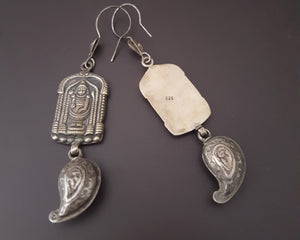 Afghani Silver Paisley Earrings