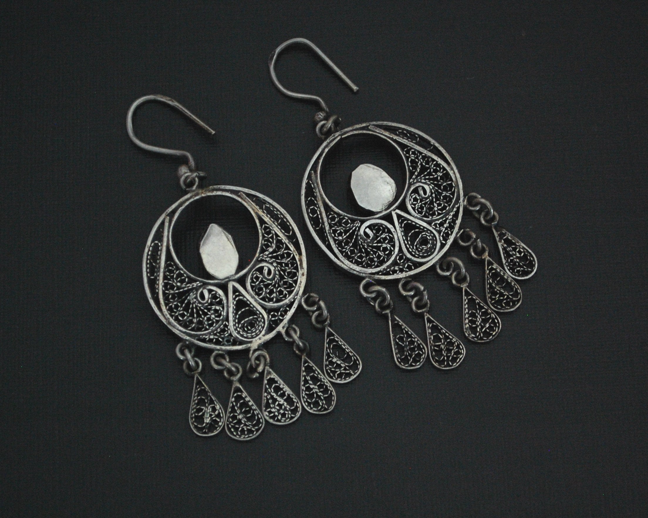 Egyptian Filigree Turquoise Earrings