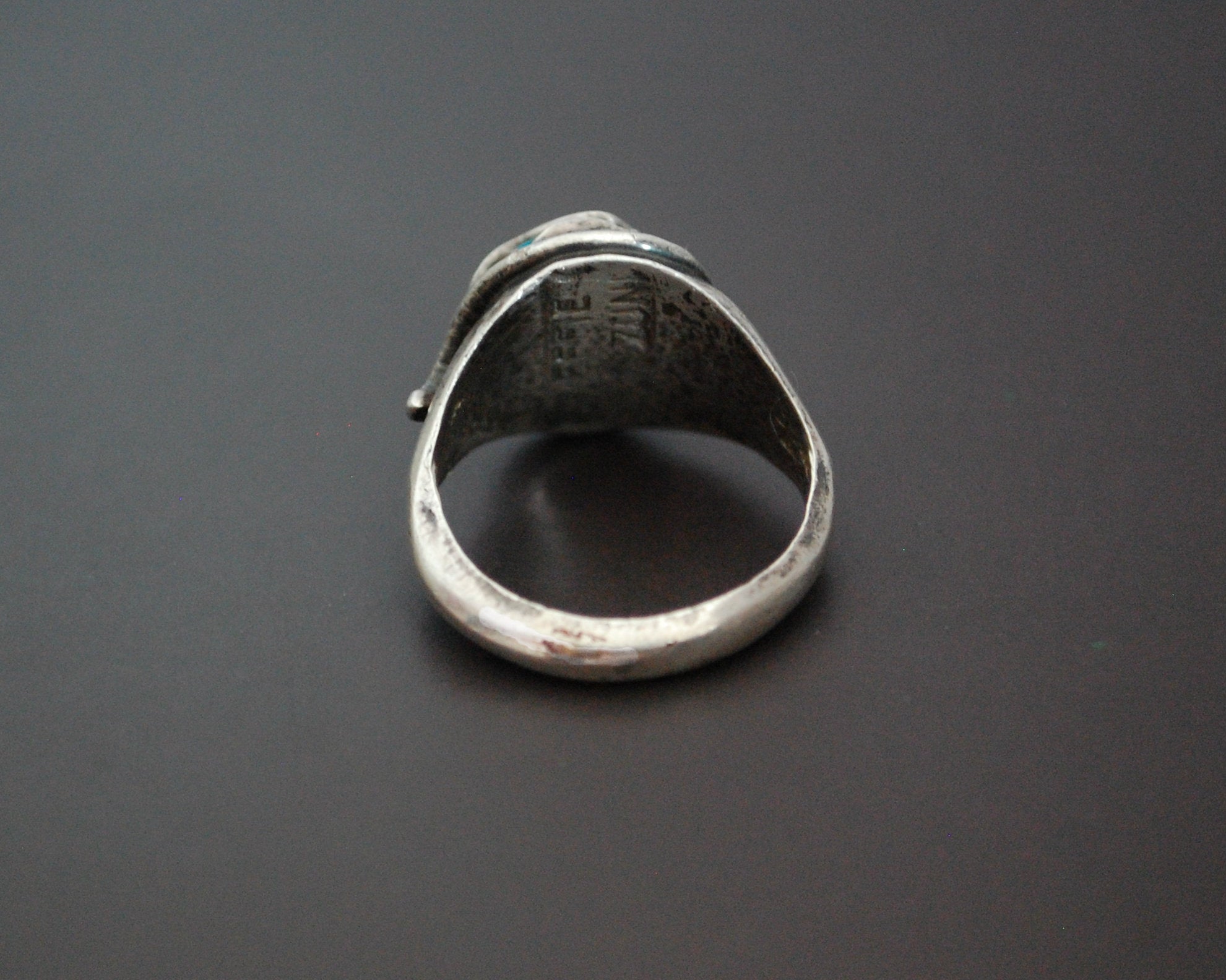 Zuni Effie Calavaza Turquoise Snake Ring - Size 7
