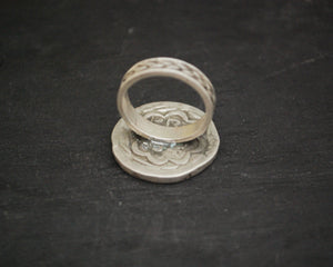 Indian Coin Ring with Writing - Size 7.5