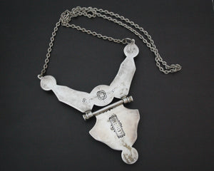 Tuareg Blue Beads Carved Pendant Necklace