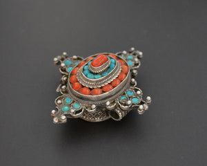 Tibetan Turquoise Coral Pendant
