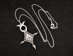 Tuareg Silver Cross Pendant on Chain