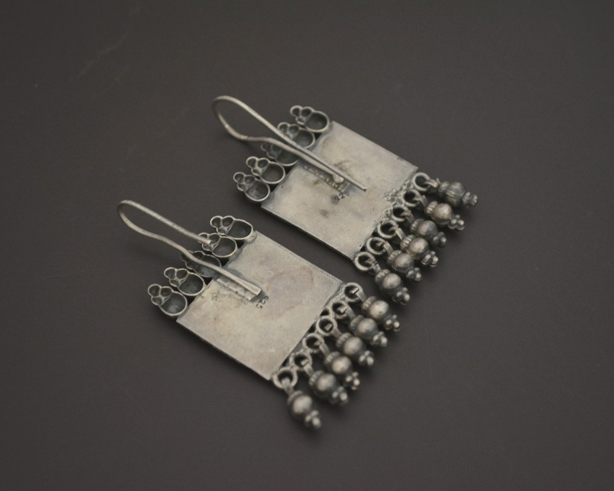 Rajasthani Silver Peacock Earrings with Bells