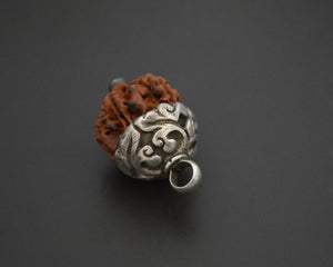 Rudraksha Bead Pendant with Silver Cap