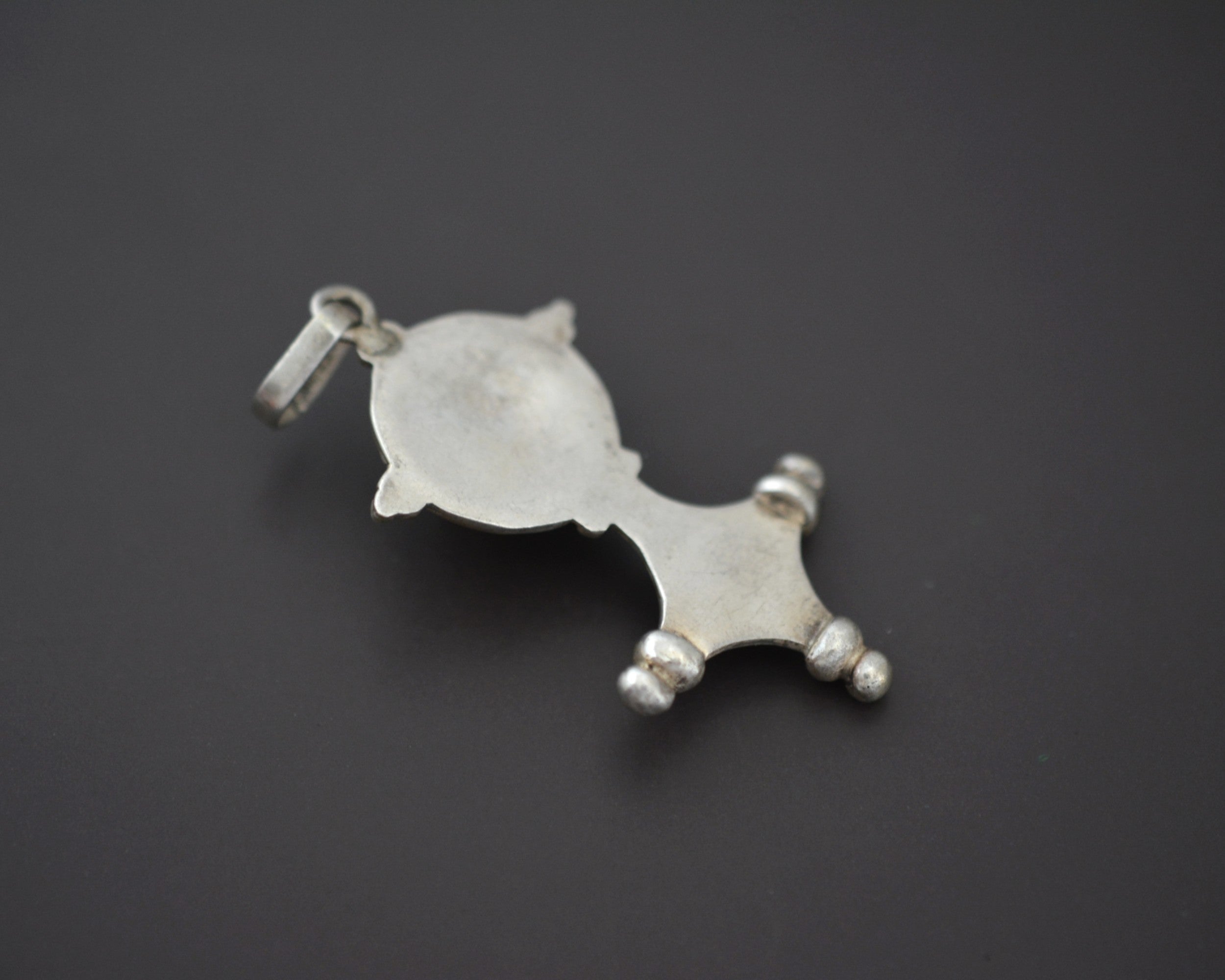 Tuareg Silver Cross with Coral