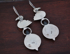 Indian Onyx Earrings with Swan