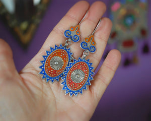 Ethnic Enamel Dangle Earrings