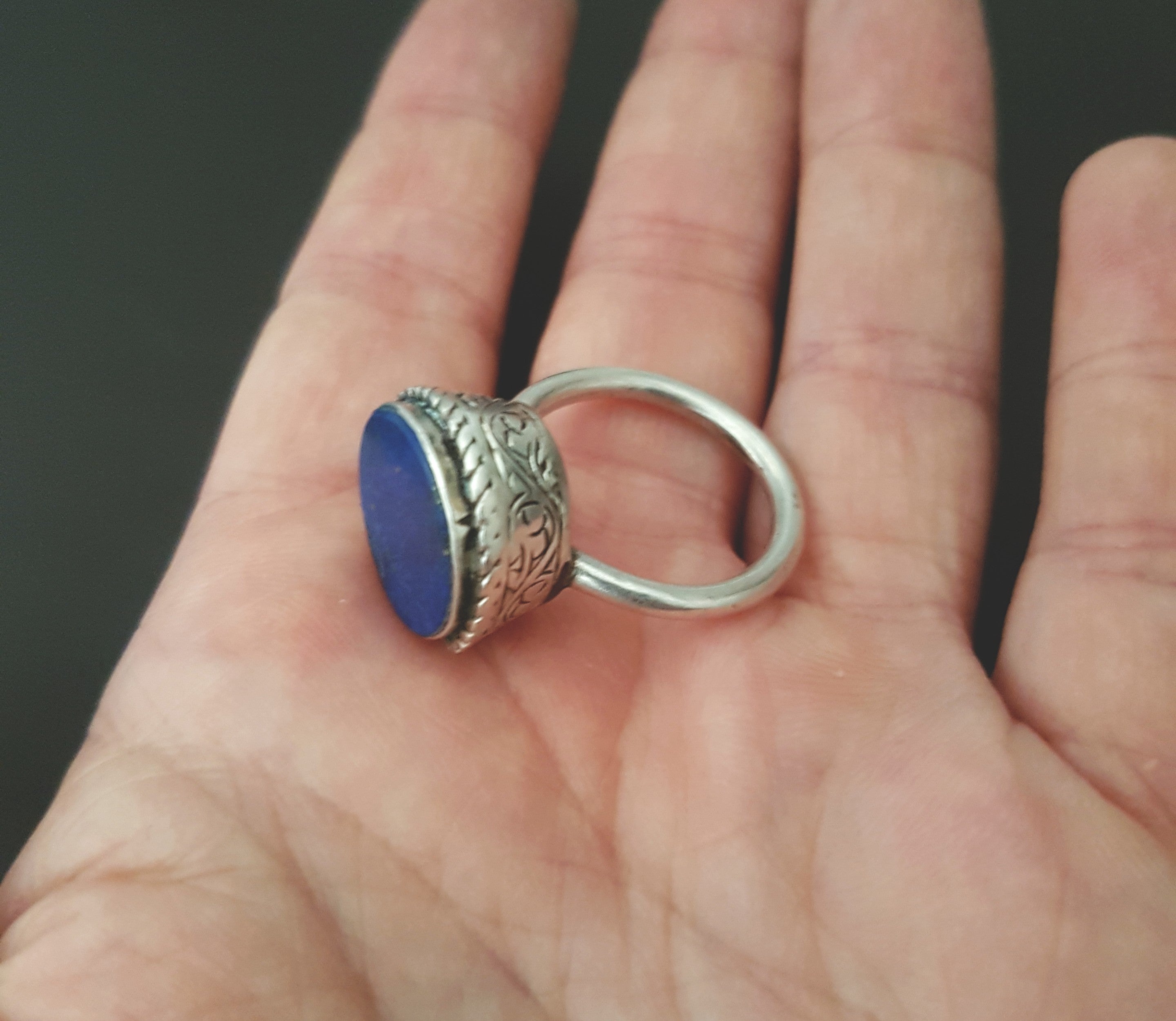Afghani Lapis Lazuli Ring - Size 7.5