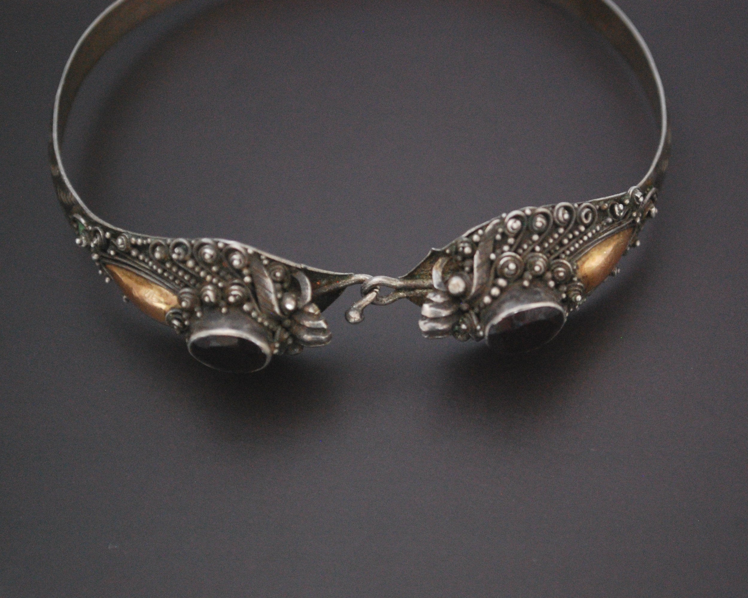Double Dragon Garnet Bracelet from Bali - MEDIUM