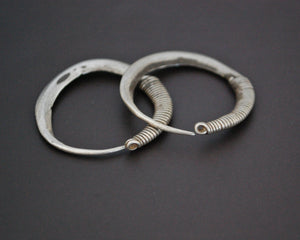 Antique Afghani Hoop Earrings - Flatened