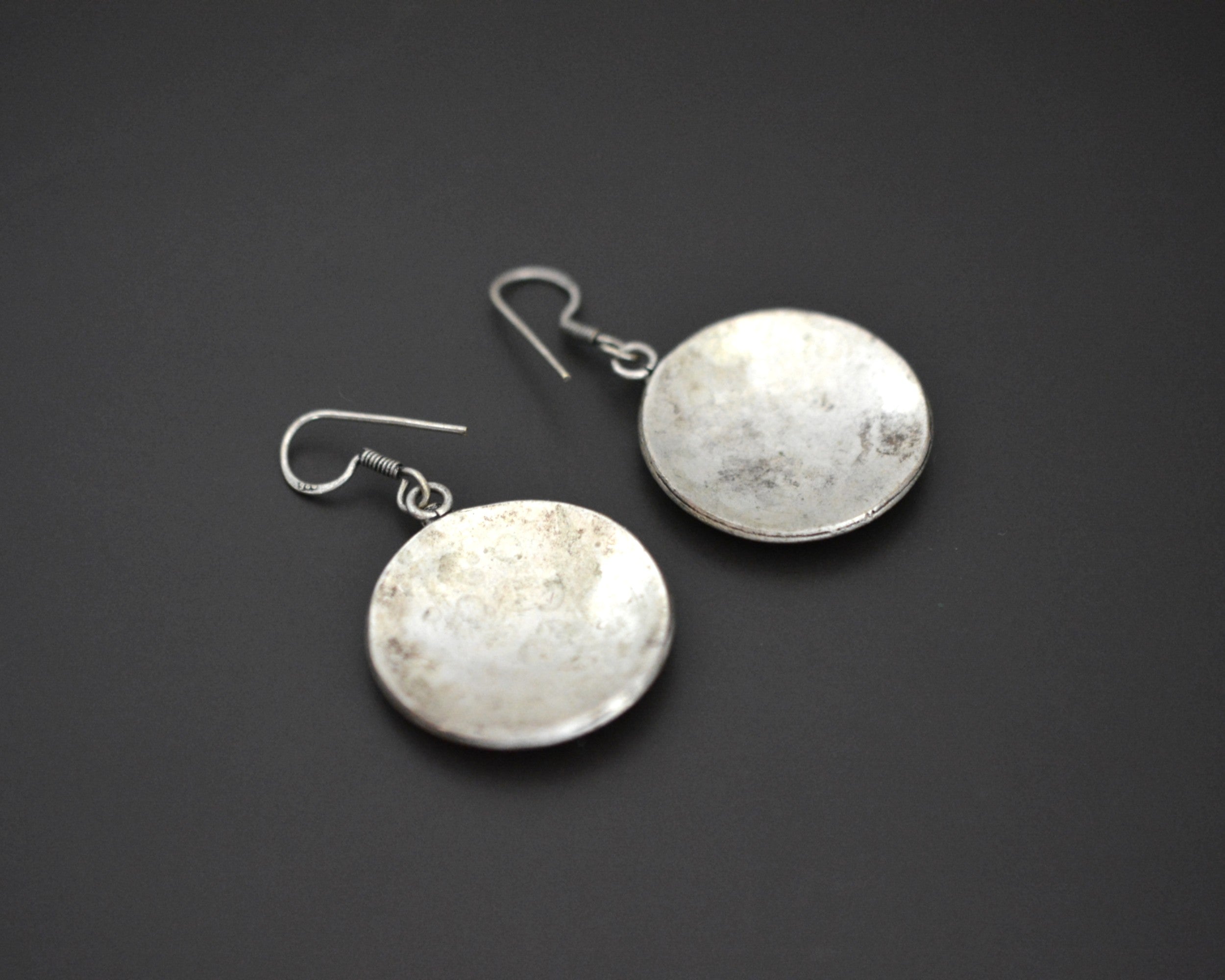 Indian Silver Disc Earrings