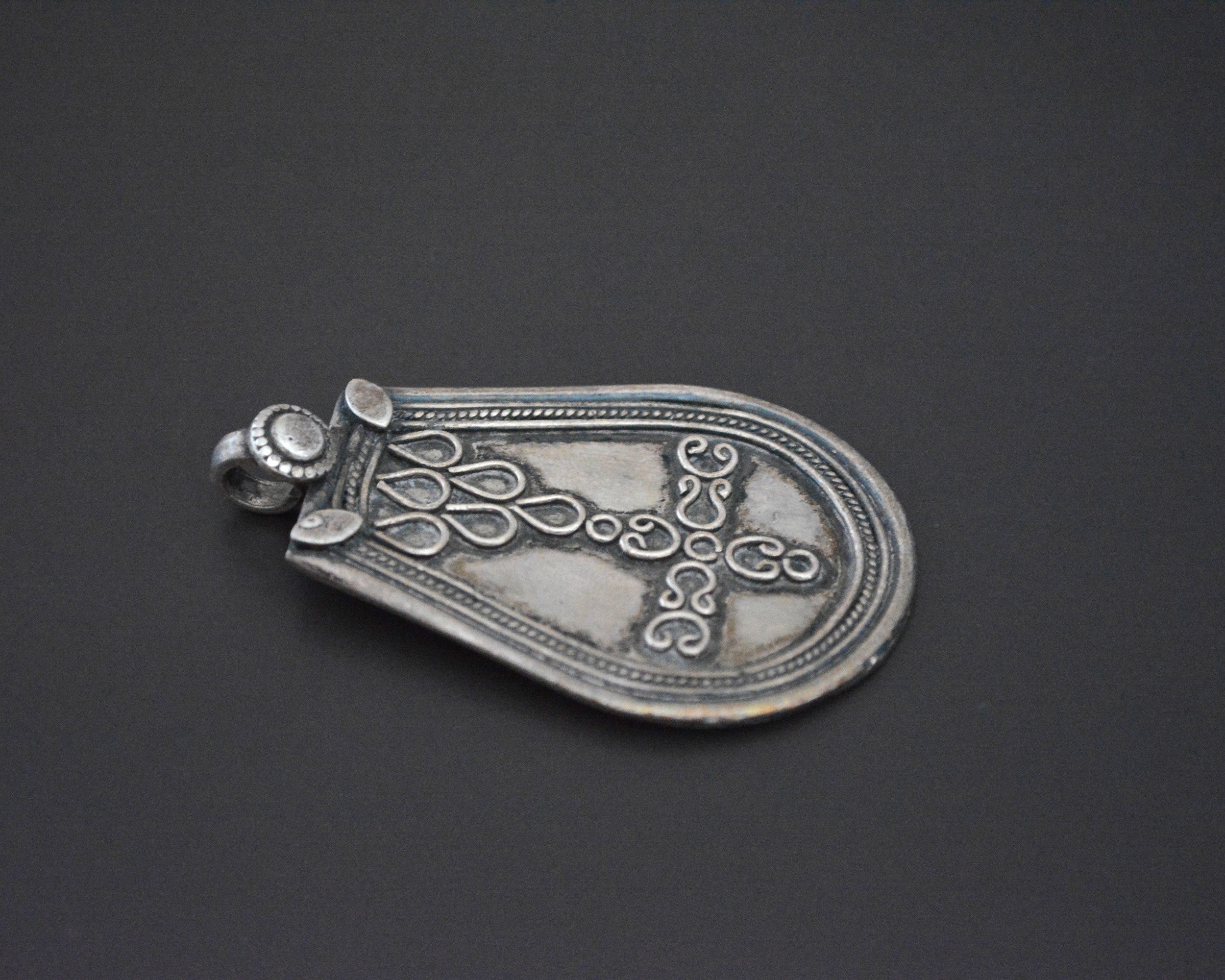 Long Indian Silver Pendant
