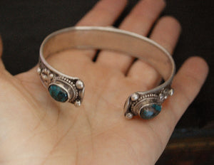 Nepali Coral and Turquoise Cuff Bracelet