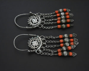 Uzbek Coral Hoop Earrings