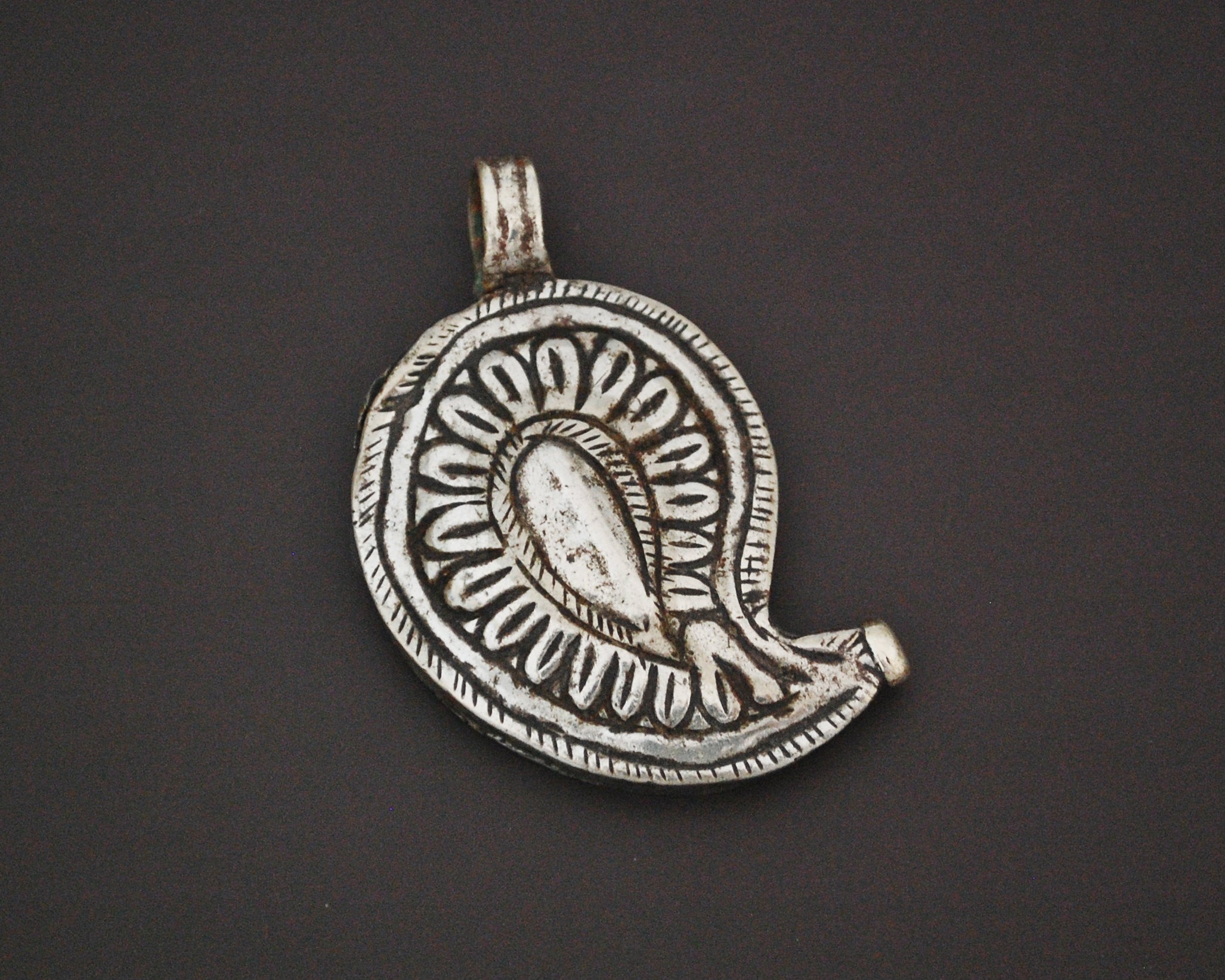 Indian Tribal Paisley Silver Pendant