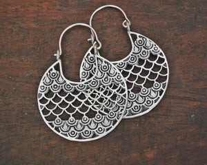 Egyptian Silver Hoop Earrings