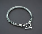 Ethnic Woven Silver Snake Chain Bracelet