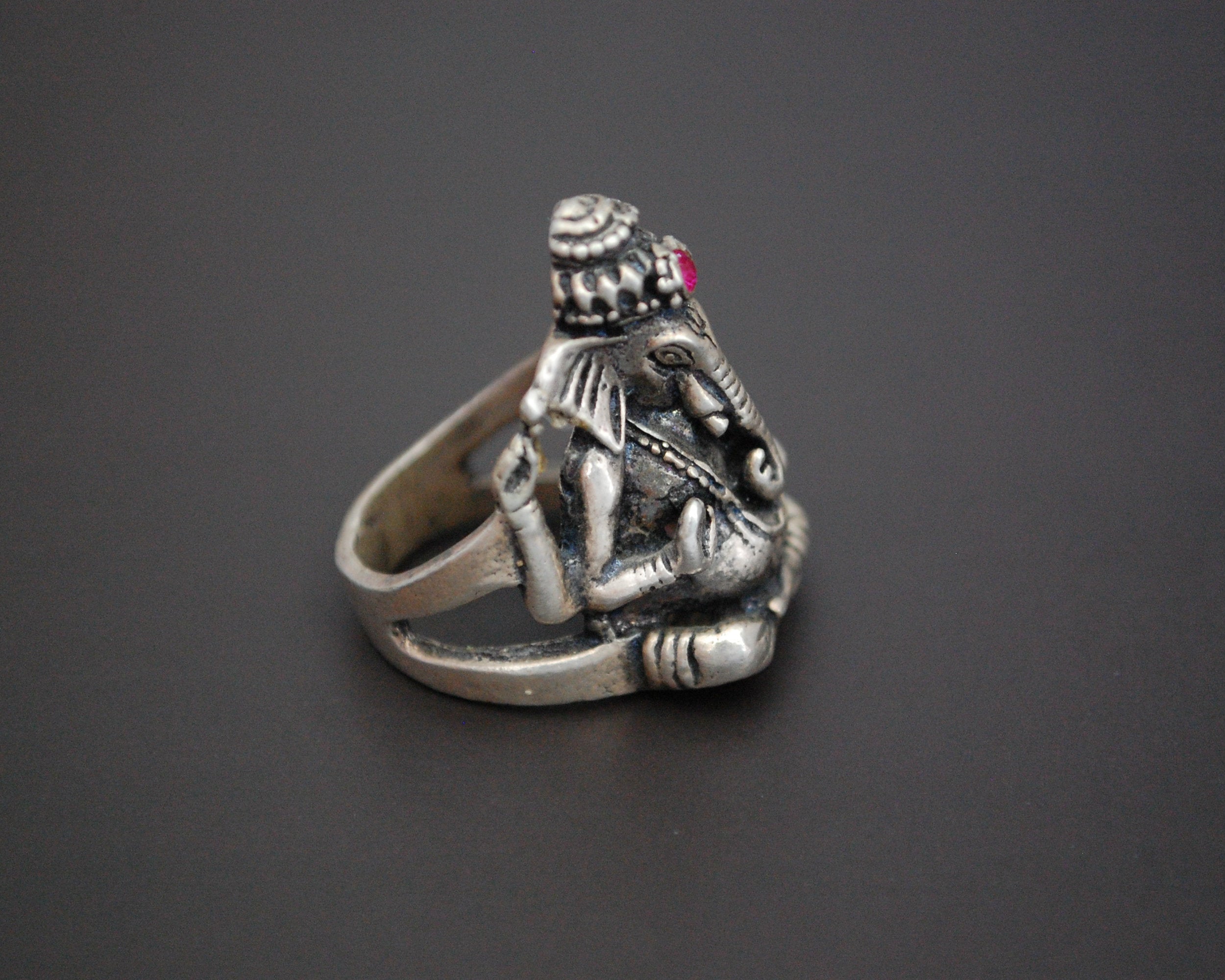 Ganesha Sterling Silver Ring - Size 4.75 - Small