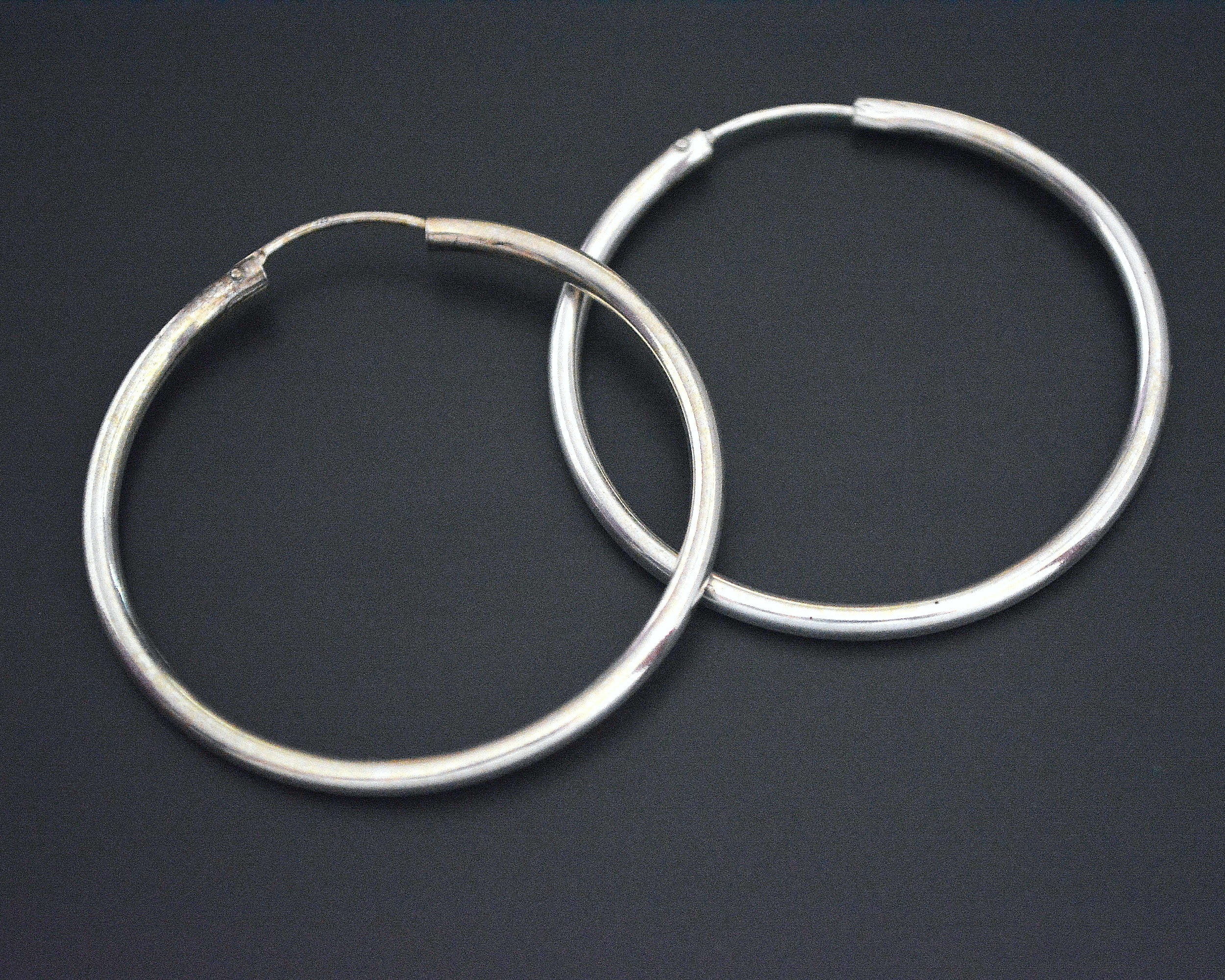 Large Sterling Silver Hoop Earrings