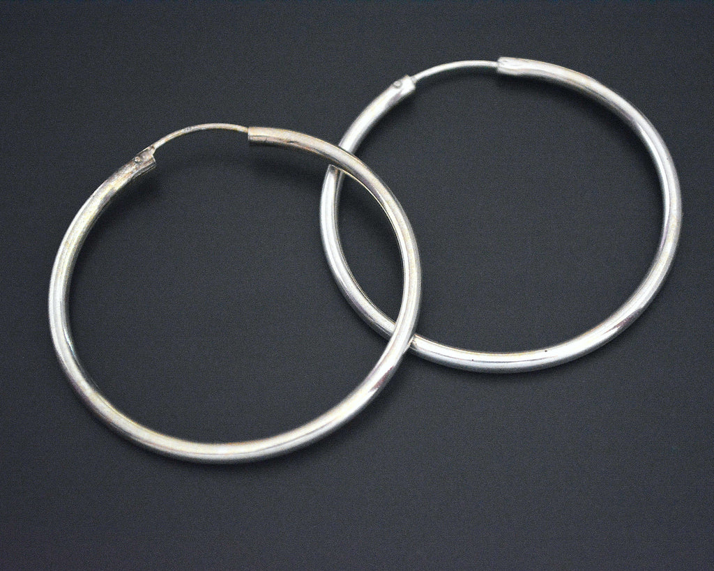 Large Sterling Silver Hoop Earrings