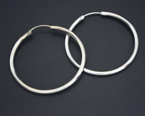 Large Sterling Silver Hoop Earrings