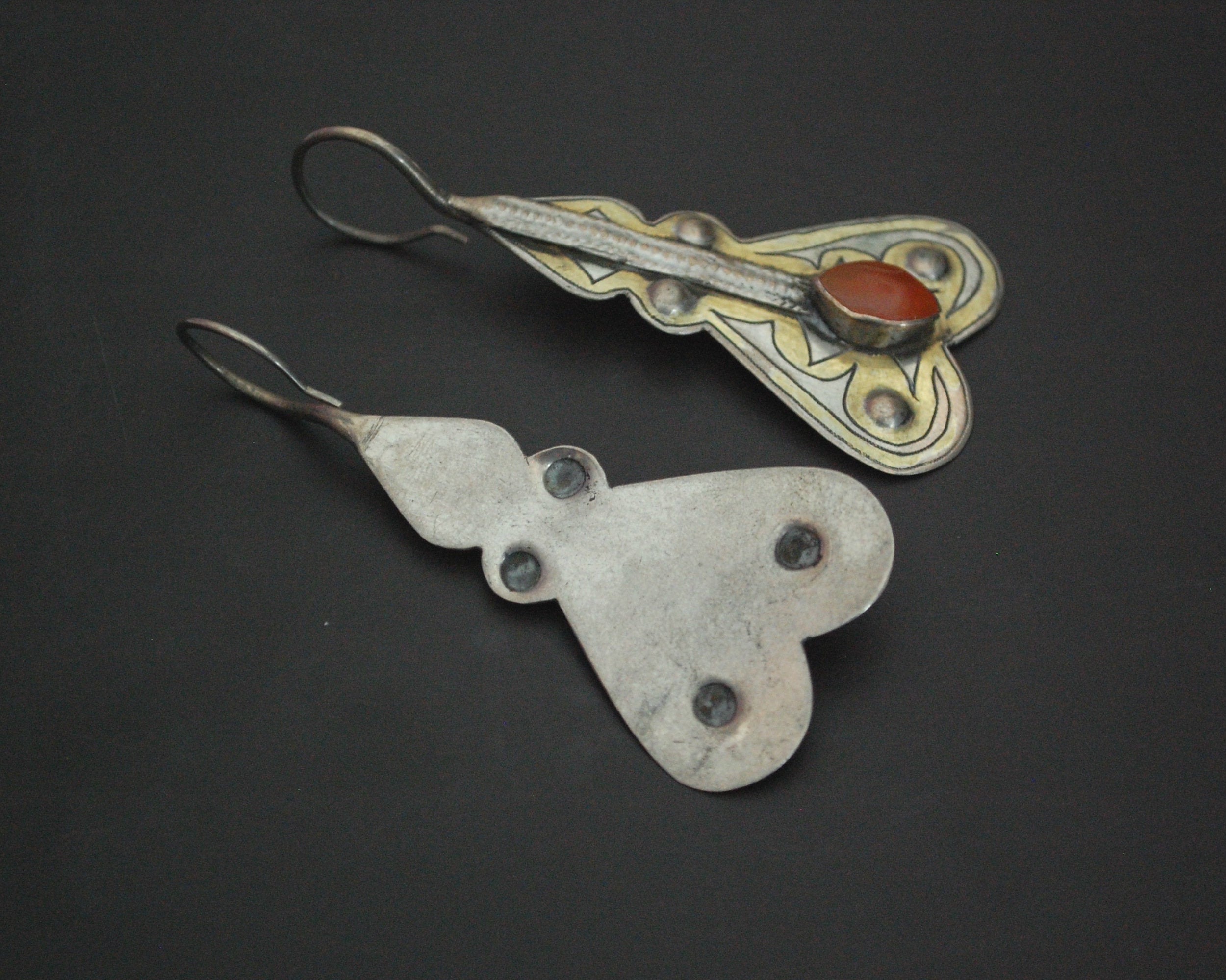 Turkmen Gilded Carnelian Earrings