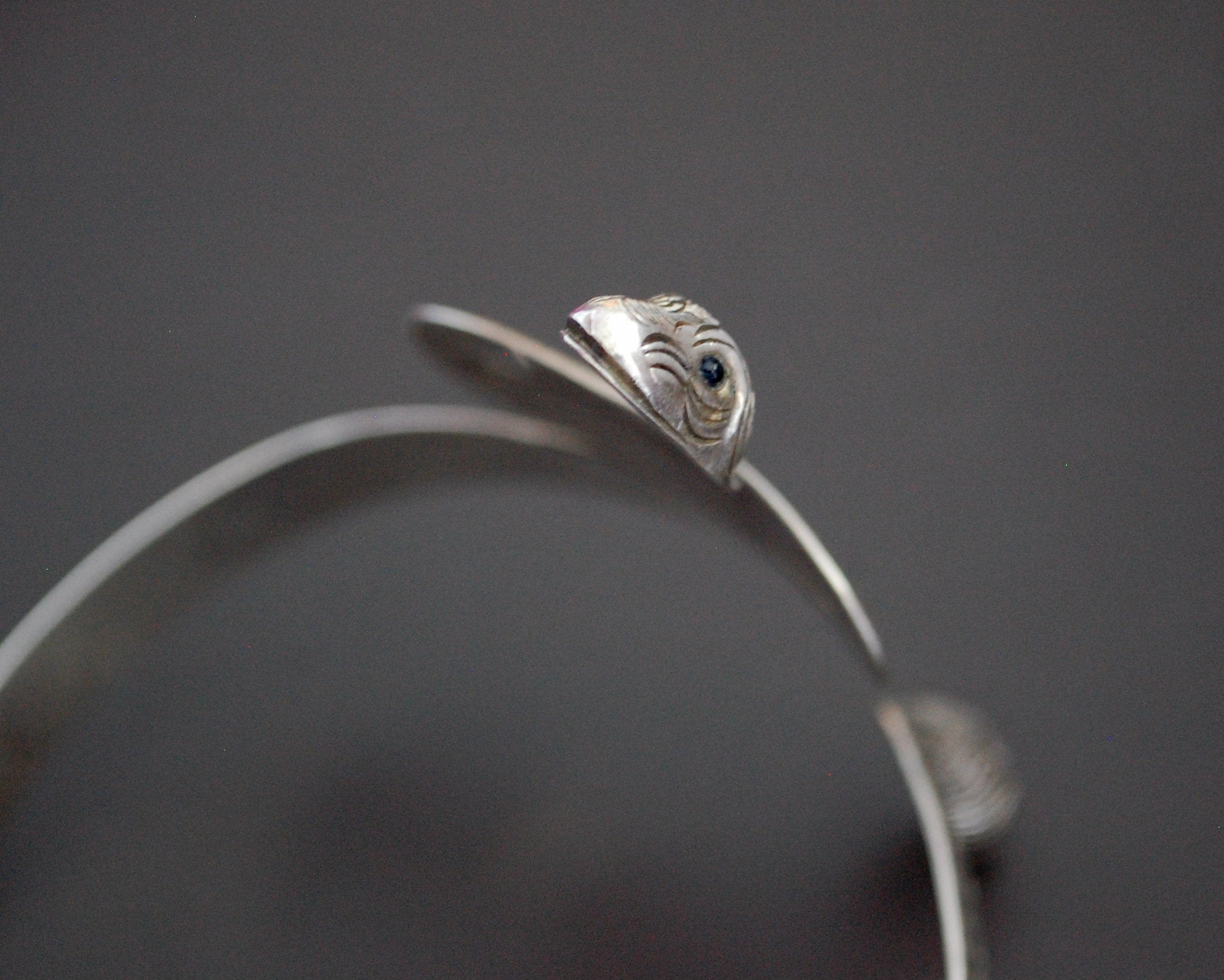 Double Snake Bracelet or Armlet with Onyx Eyes