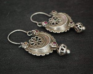 Antique Afghani Earrings with Glass Stones