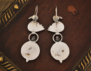 Indian Carnelian Earrings with Swan