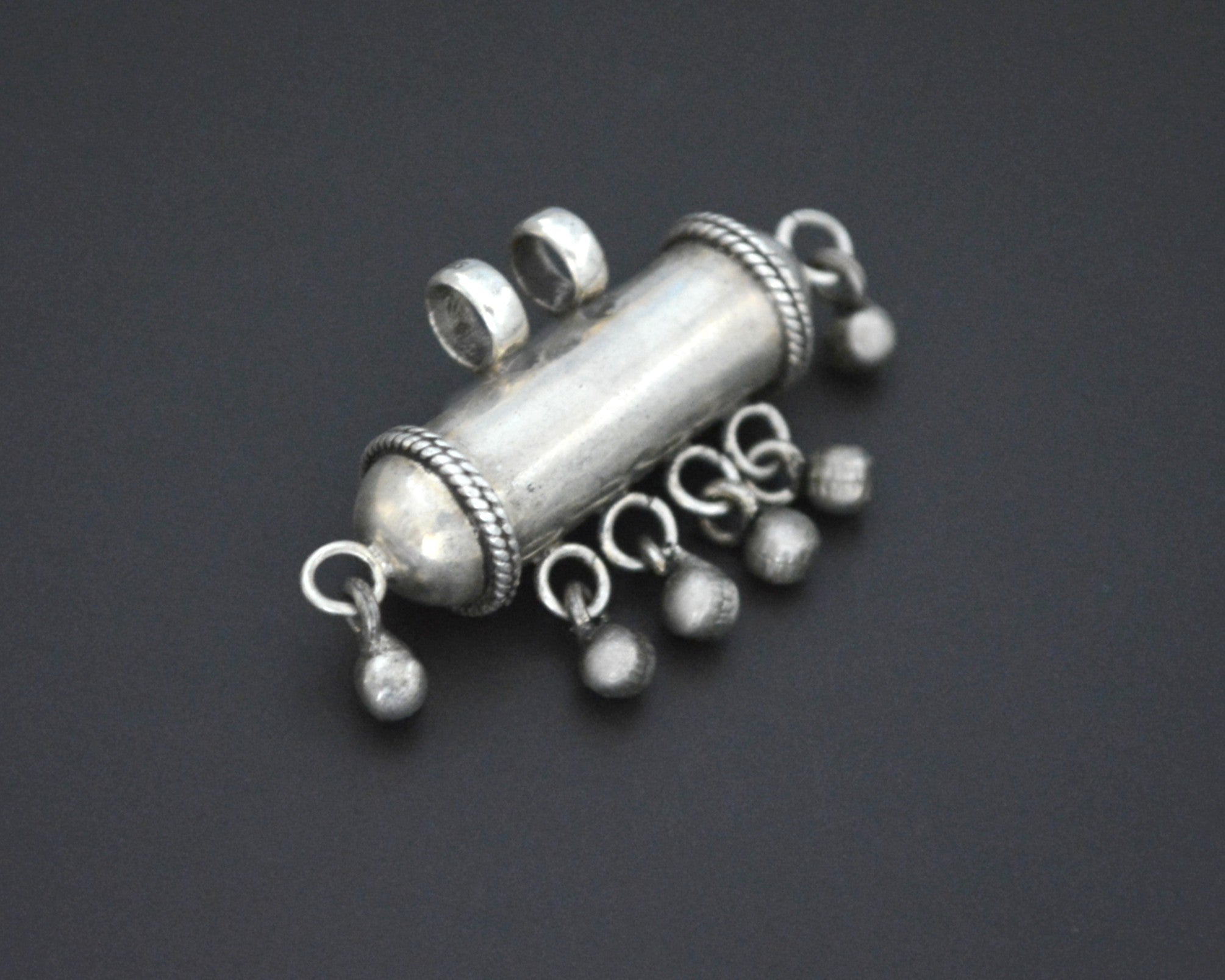 Rajasthani Silver Taviz Pendant with Bells
