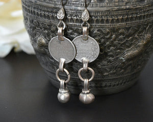 Indian Coin Dangle Earrings with Bell Dangle