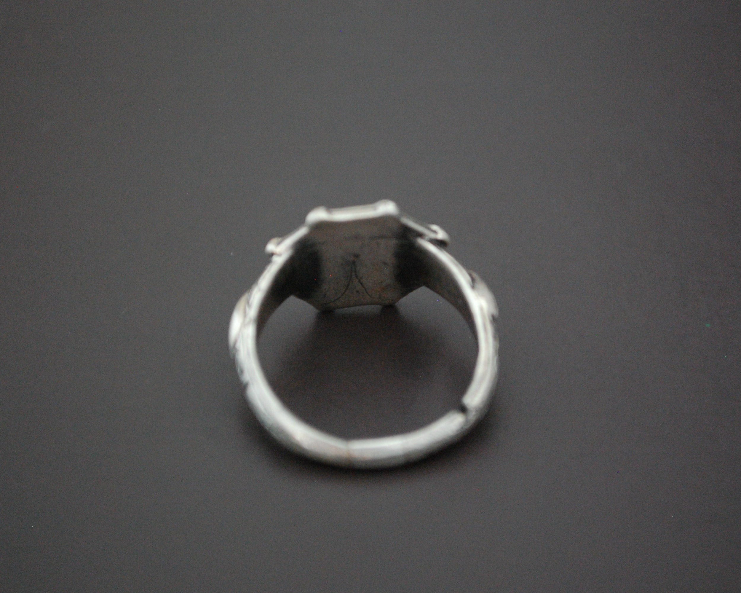 Old Turkmen Signet Ring with Deer - Size  8.5