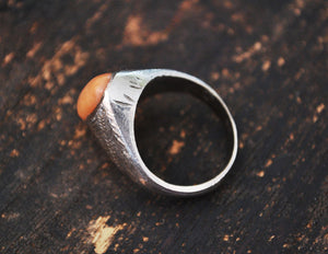 Antique Afghan Coral Ring - Size 6.5