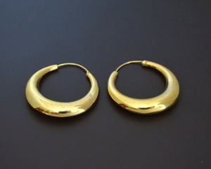 Reserved for A. - Strongly Gilded Silver Hoop Earrings - MEDIUM