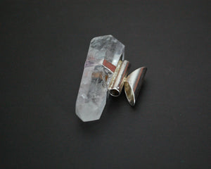 Crystal Quartz Point Pendant on Sterling Silver Setting