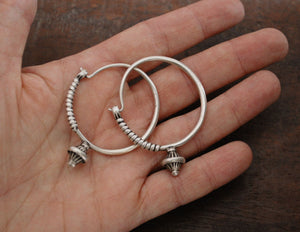 Afghani Poppy Hoop Earrings