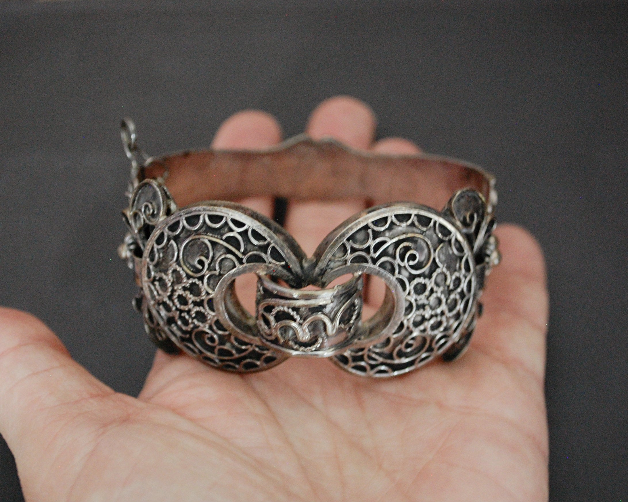 Tunisian Hinged Silver Bracelet