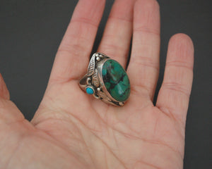 Ethnic Turquoise Ring from India - Size 8.75