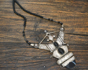 Tuareg Agate Silver Pendant Necklace