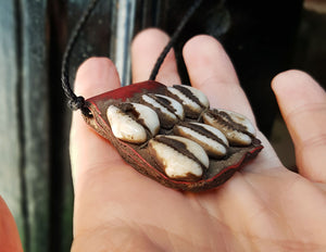 Tuareg Gris Gris Leather and Cowrie Shell Pendant