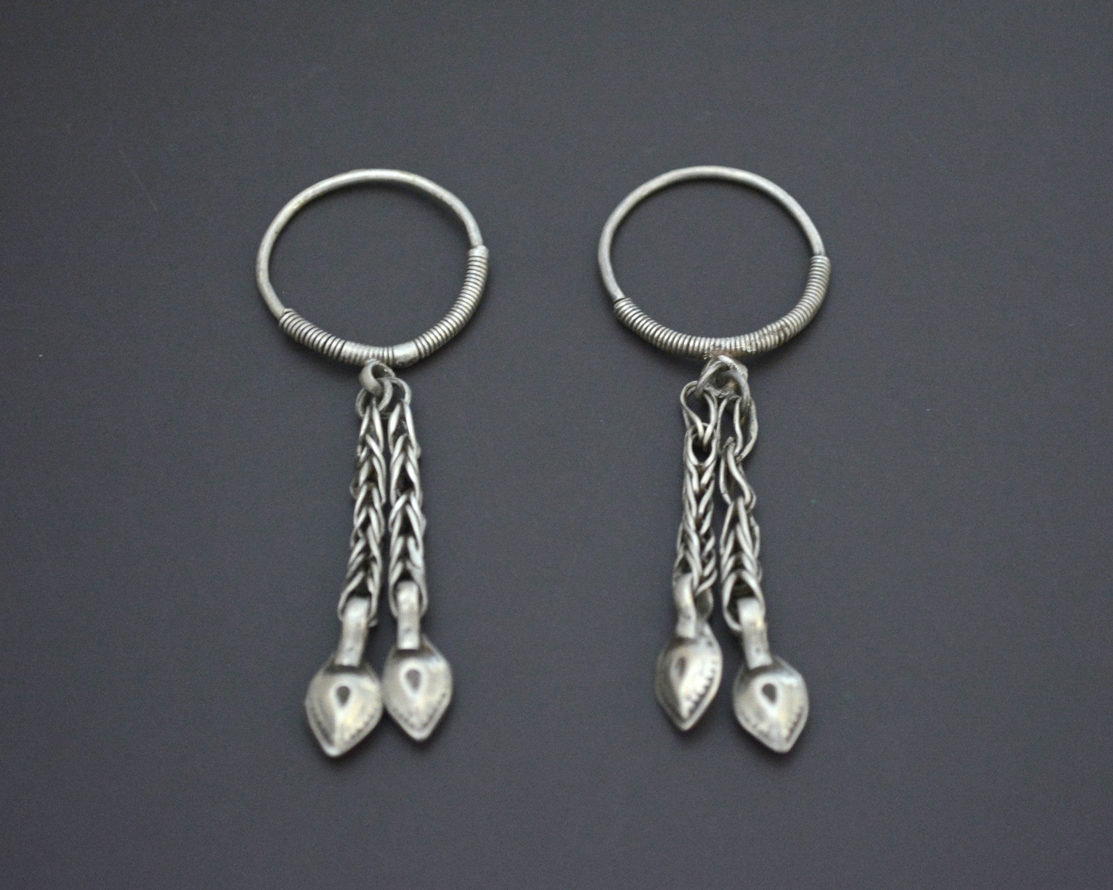 Afghani Hoop Earrings with Tassels