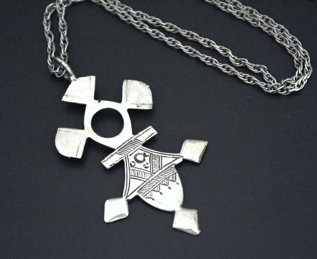 Tuareg Silver Cross on Chain