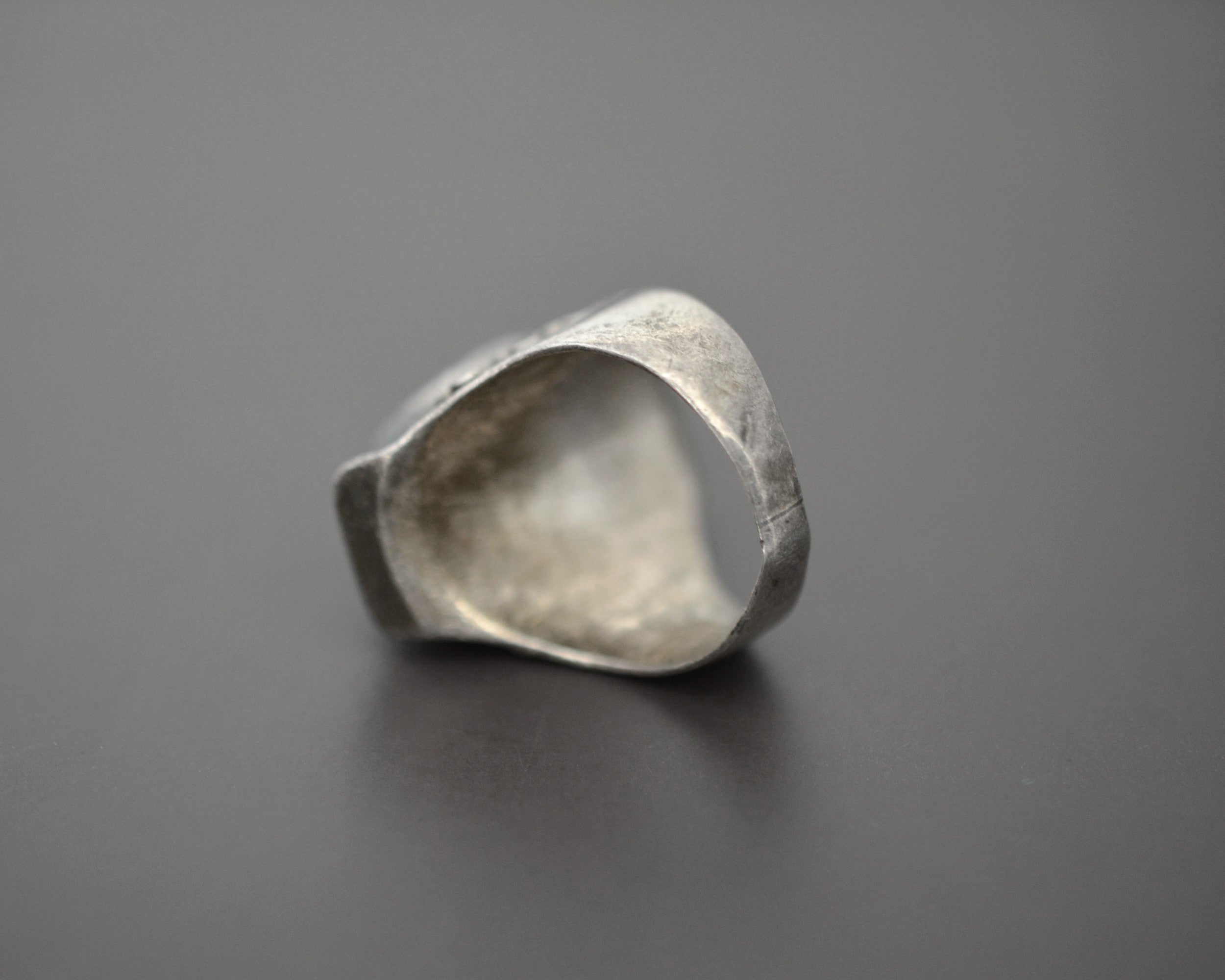 Nepali Tibetan Coral Saddle Ring - Size 9.25
