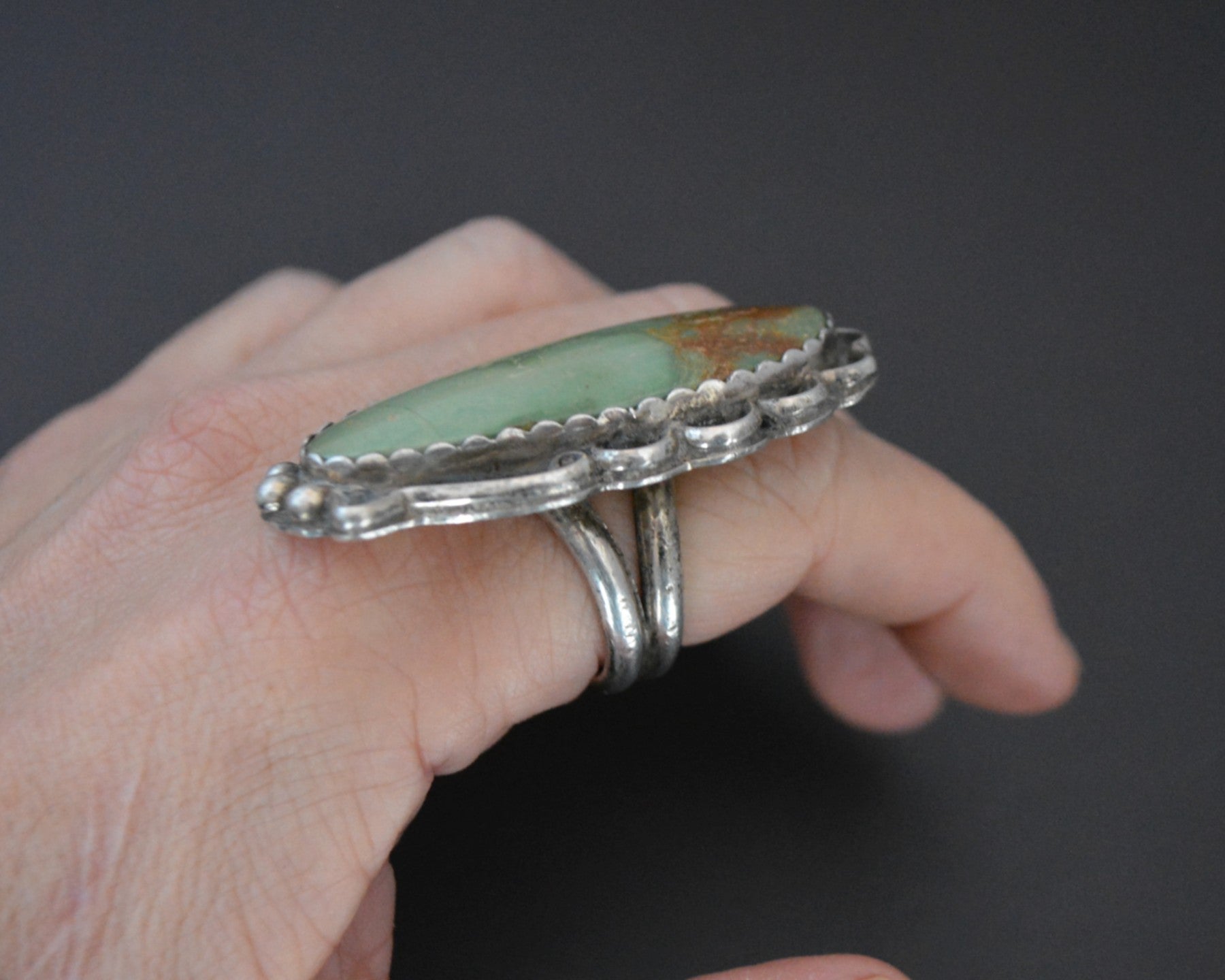 Huge Navajo Turquoise Ring - Size 7.5