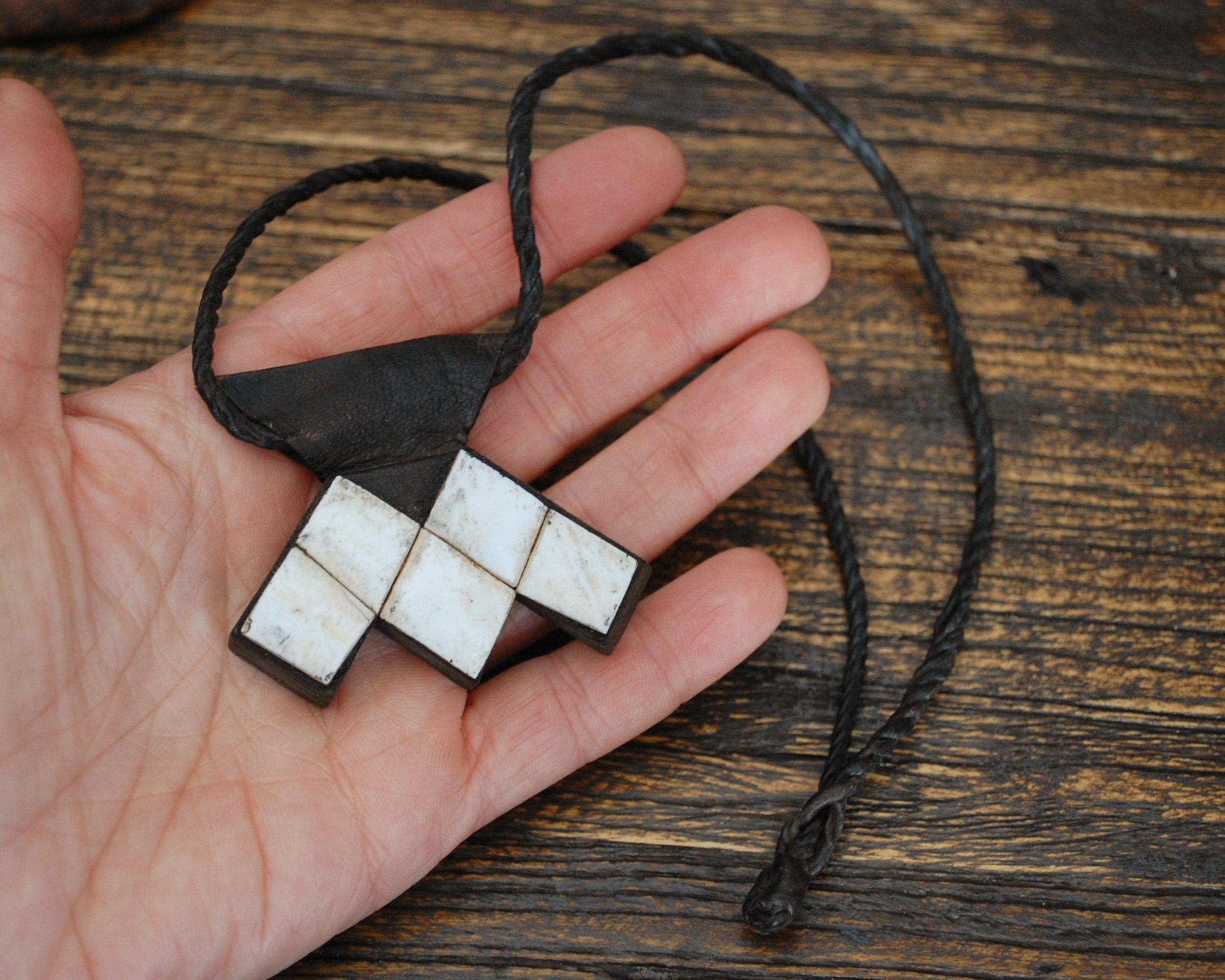 Tuareg Khomeissa Shell and Leather Amulet Pendant