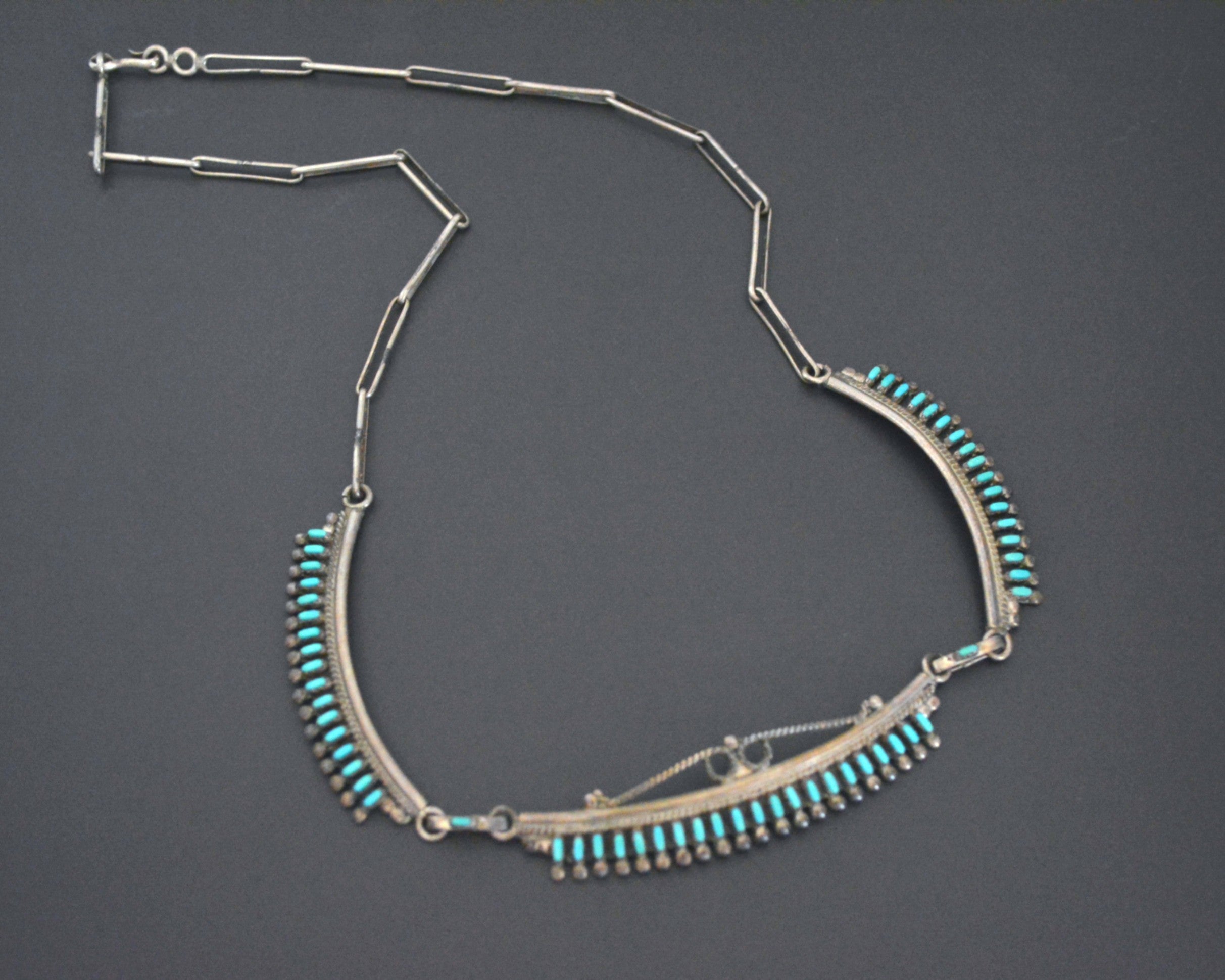 Zuni Turquoise Needlepoint Necklace
