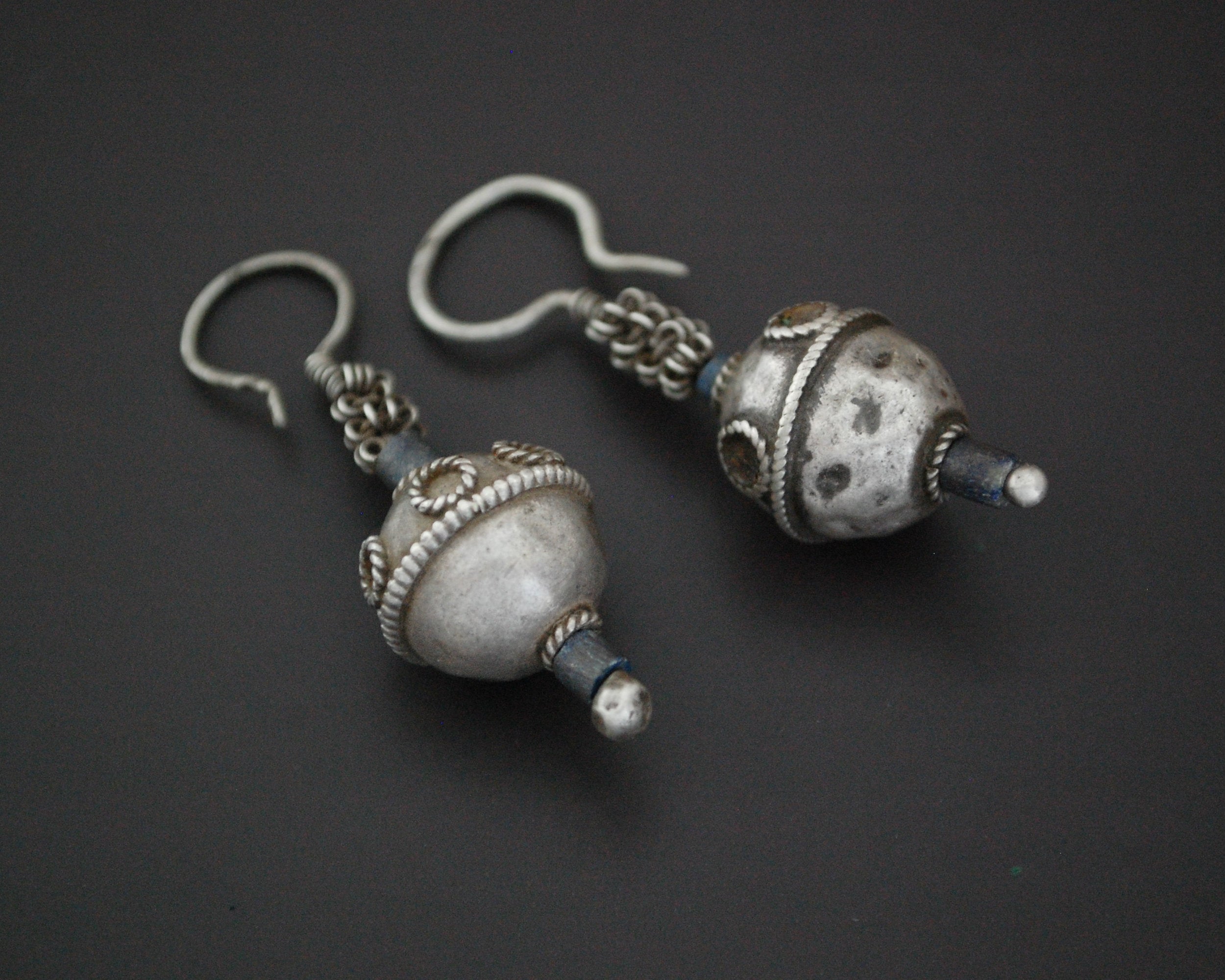 Antique Afghani Earrings with Lapis Lazuli