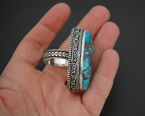 Ethnic Turquoise Ring from India - Size 8.5