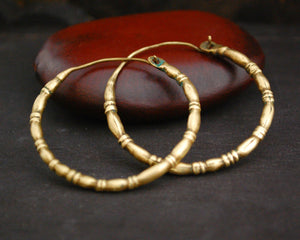 Ethnic Brass Hoop Earrings from India